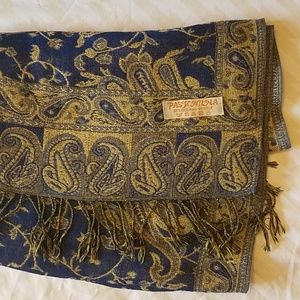 Blue and Gold Pashmina